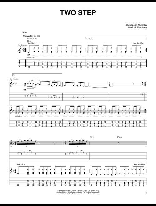 Two Step - Dave Matthews & Tim Reynolds, Dave Matthews, Dave Matthews Band (Guitar Tab)