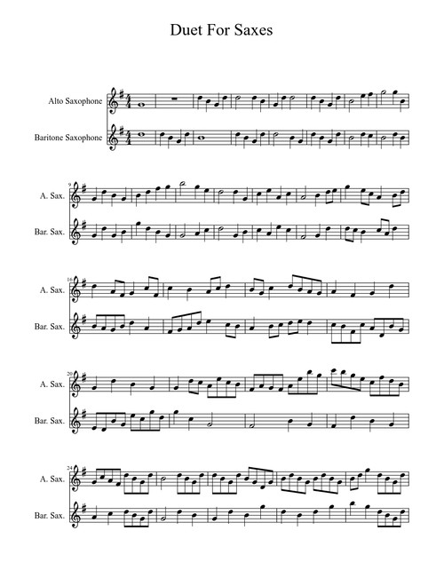 Bari and Alto Sax Duet