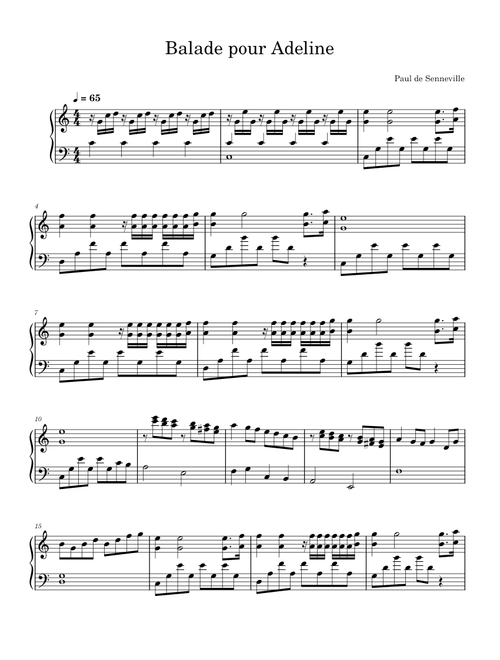 Balada para adelina – Música Clásica Balade pour Adeline