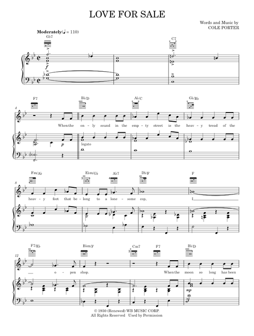 Love for Sale - Cole Porter (Piano-Vocal-Guitar)