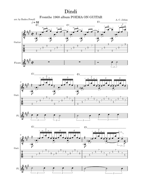 Dindi – Antônio Carlos Jobim ; arr. by Baden Powell