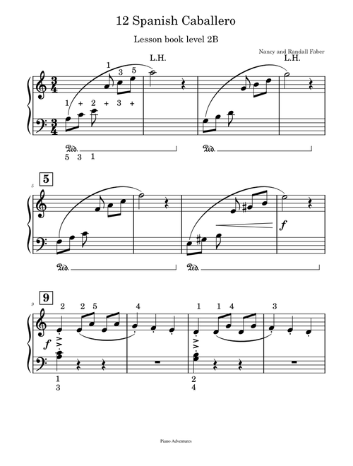 12 Spanish Caballero - Piano Adventures adv2b - lesson book - level 2B