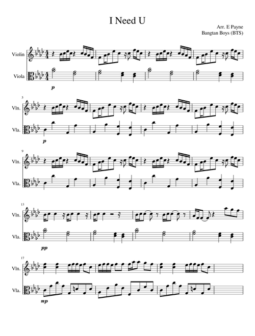 I Need U - BTS - Viola & Violin
