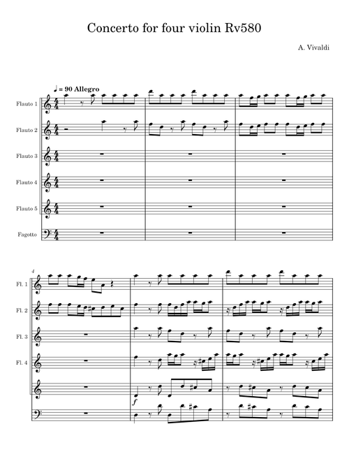 Concerto for four violin - A. Vivaldi
