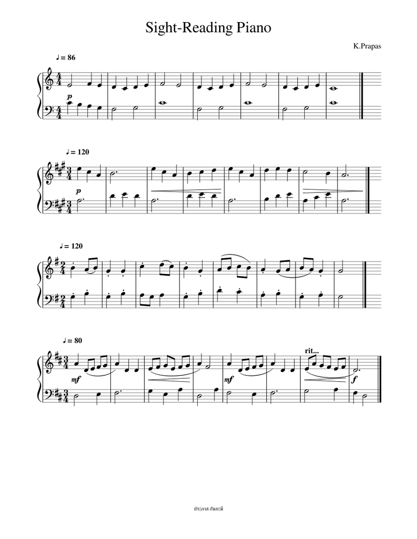 Sight Reading Piano Sheet music for Piano (Solo) | Musescore.com