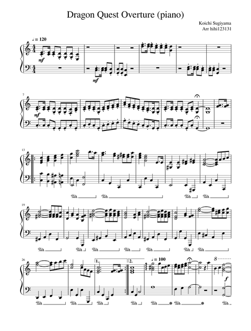 Dragon Quest Overture (piano)
