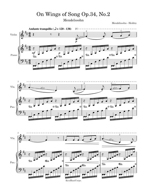 On Wings of Song – Felix Mendelssohn On Wings of Song Op.34, No.2