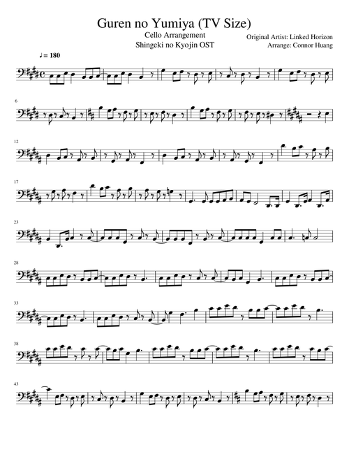 Guren no Yumiya TV Size Cello Arrangement