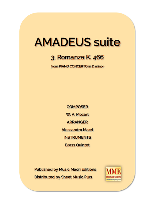 AMADEUS suite - 3. Romanza K. 466 from PIANO CONCERTO in D minor (Arr. Alessandro Macrì) - W A Mozart (Brass Ensemble)