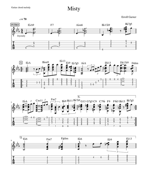 Misty (guitar chord melody)