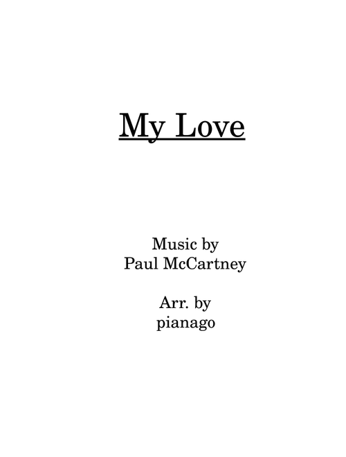 My Love (Arr. pianago) - Paul Mccartney & Wings (Piano Solo)