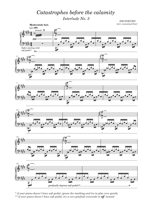 Calamity Mod OST | DM DOKURO - Interlude No. 3: Catastrophes before the calamity | Piano solo