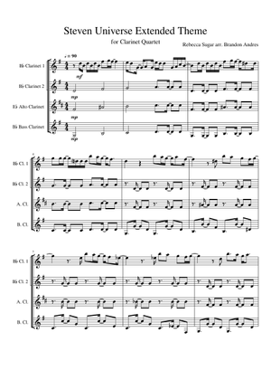Steven Universe- Extended Theme Sheet Music for Tuba, Flute, Saxophone ...
