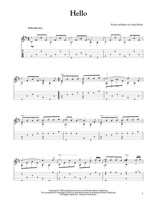 Hello - Lionel Richie (Solo Guitar)
