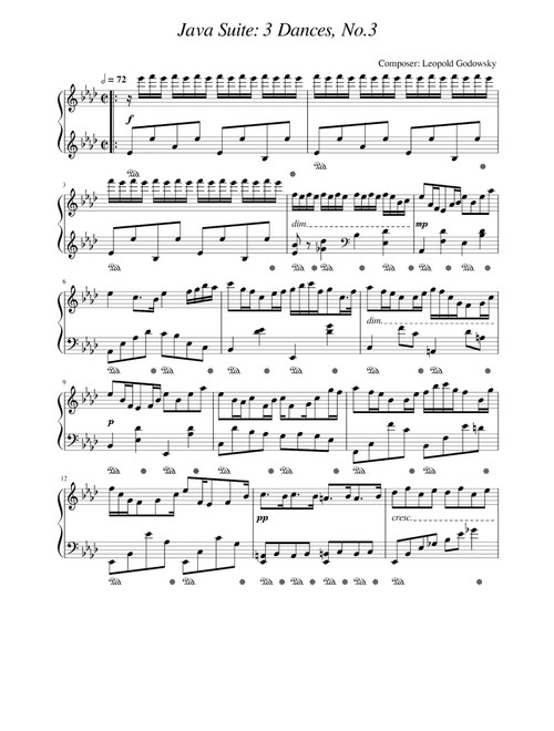 Java Suite 3 Dances No.3 - Leopold Godowsky (Piano Solo)