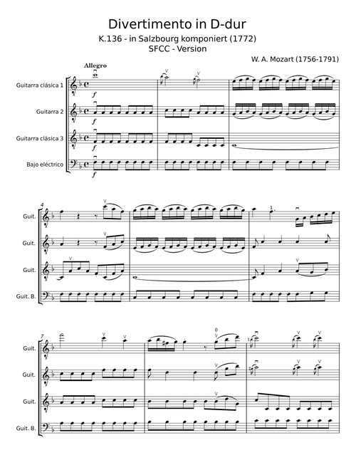 Divertimento in D major, K.136/125a - Wolfgang Amadeus Mozart
