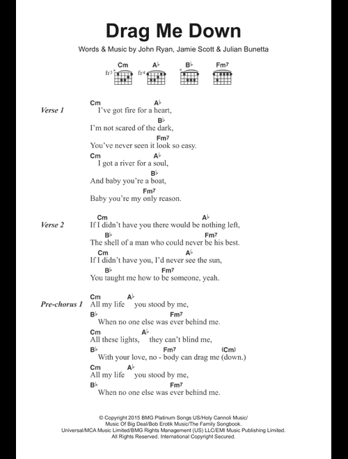 Drag Me Down - One Direction (Guitar Chords-Lyrics)