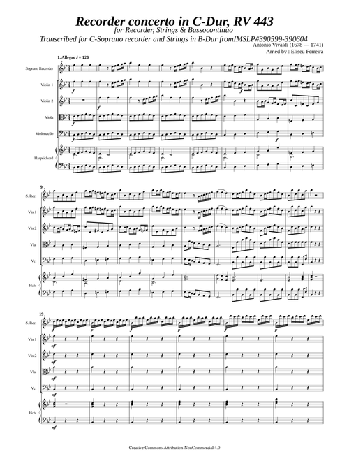 Vivaldi, A. _ Recorder Concerto C-Dur, RV 443 [Rec, Strings]