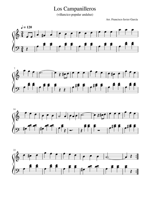 Los Campanilleros – Villancicos Los Campanilleros (easy piano)
