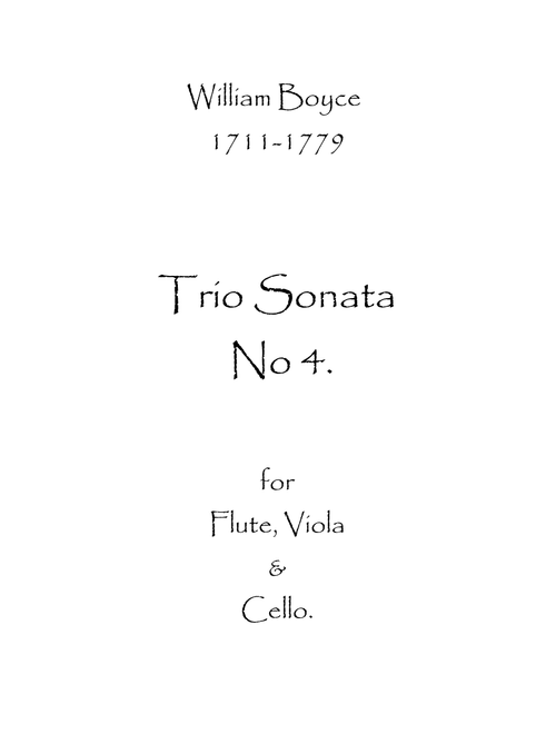 Trio Sonata No.4 (Arr. Spence Bundy) - William Boyce (Small Ensemble)