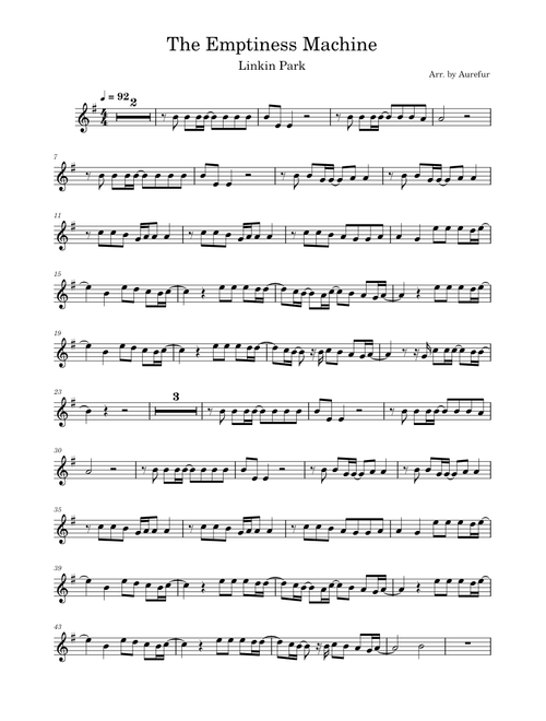 The Emptiness Machine – Linkin Park (for Trumpet in Bb)