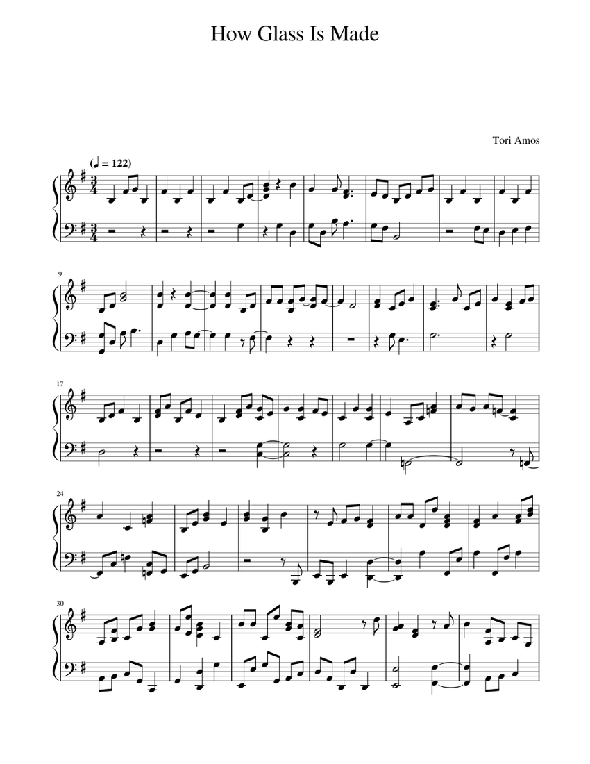 How glass is made tori amos piano tutorial