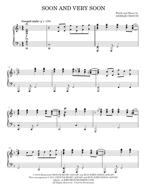 Soon and very soon - Andraé Crouch (Piano Solo)