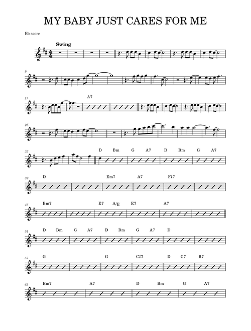 My baby just cares for me – Nina Simone (ALTO SAX)