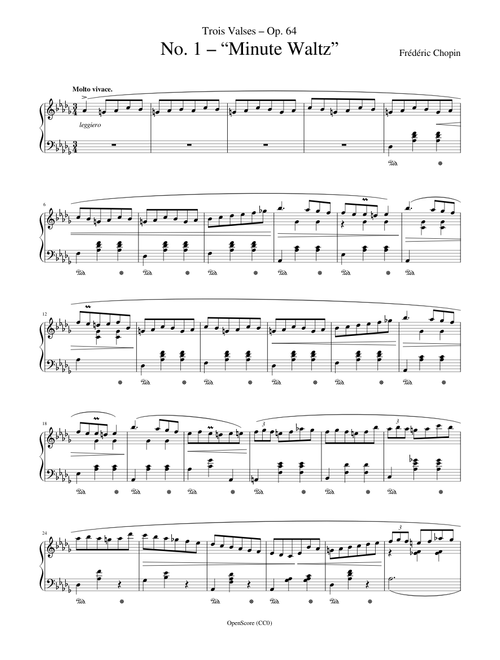 Chopin - Trois Valses (Op. 64) - 1. Molto vivace in D♭ major ("Minute Waltz")