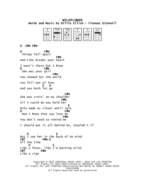 Wildflower (Arr. Leo Baeza) - Billie Eilish (Ukulele Chords-Lyrics)