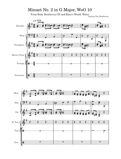 Minuet in G major WoO 10, No. 2 – Ludwig van Beethoven Minuet No. 2 in G Major, WoO 10 - Baby Beethoven (1999 CD)