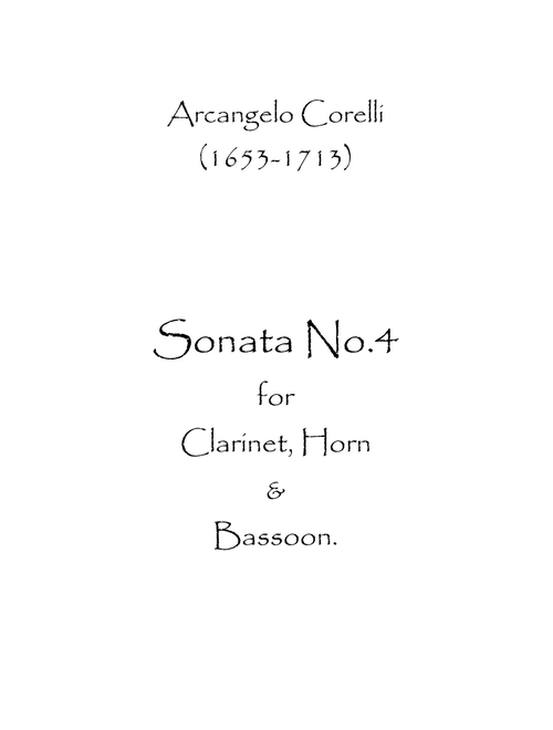 Sonata No.4 (Arr. Spence Bundy) - Arcangelo Corelli (Small Ensemble)