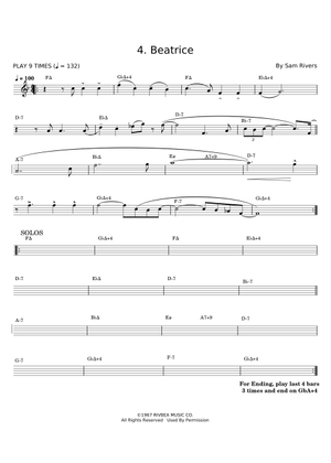 Beatrice – Sam Rivers Sheet Music with Chords for Saxophone alto (Solo ...