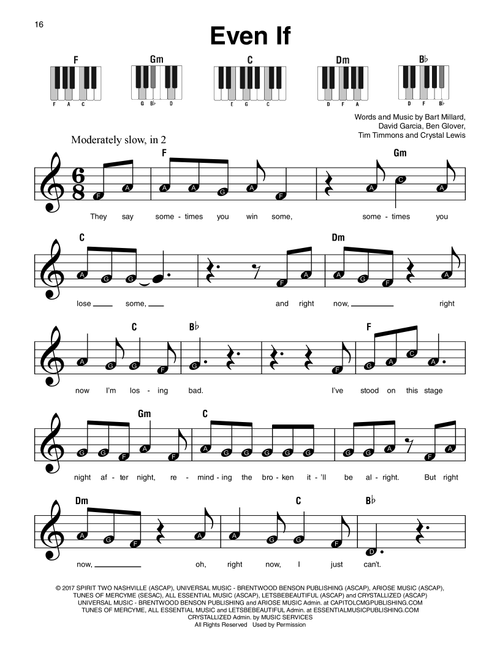 Even If - MercyMe (Super Easy Piano)