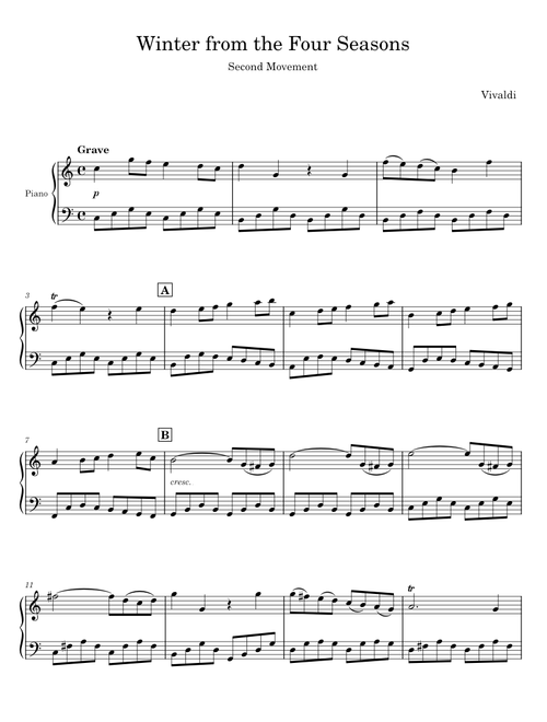 Largo from Winter (The Four Seasons) - Antonio Vivaldi