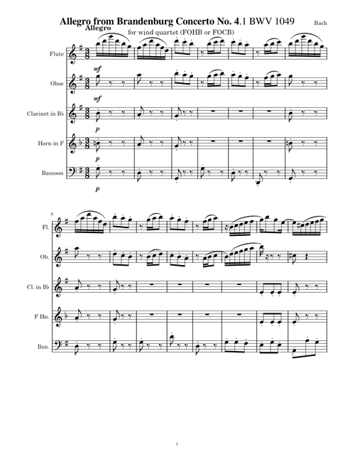 Allegro from Brandenburg Concerto No. 4 in G Major, BWV 1049.1 – Johann Sebastian Bach