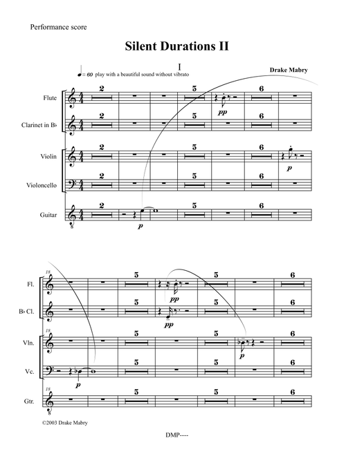 Silent Durations II (a Zen experience) - Drake Mabry (Small Ensemble)