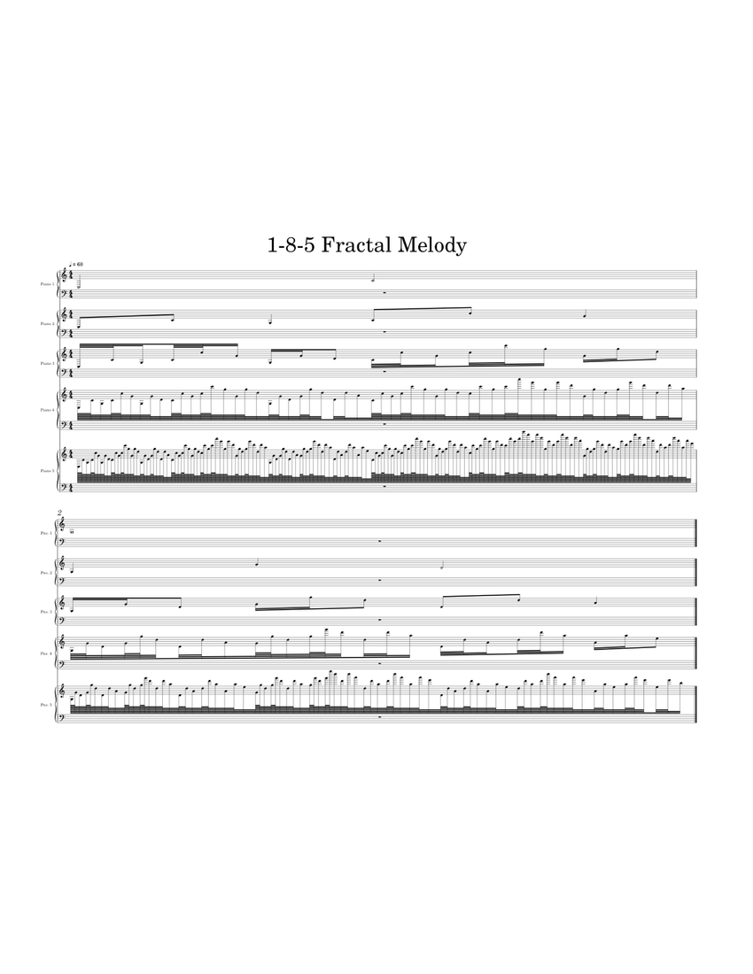 185 Fractal Melody Sheet music for Piano (Mixed Quintet)