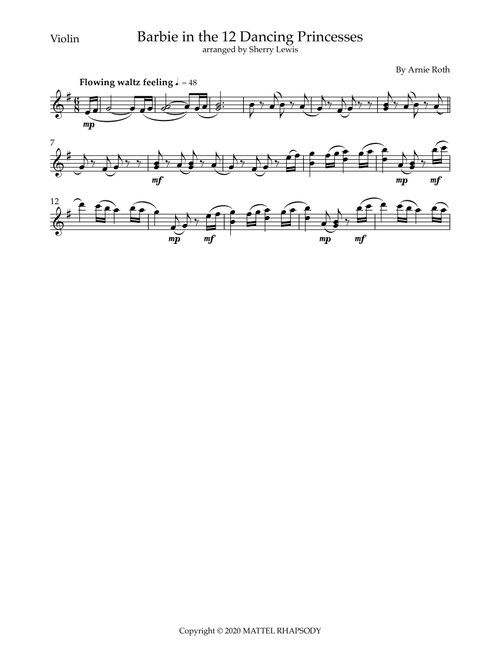 Barbie In The 12 Dancing Princesses Main Titles (Arr. Sherry Lewis) - Arnie Roth (Violin Solo)