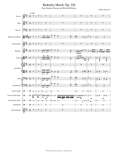 Radetzky-Marsch, Op.228 – Johann Strauss Sr. Radetzky March, Op. 228 - Numbers Nursery