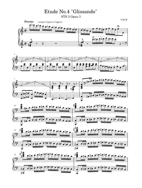 V.M.W - Etude No. 4 Opus 3 STS.3