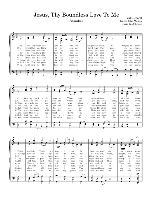 Jesus, Thy Boundless Love to Me – Paul Gerhardt