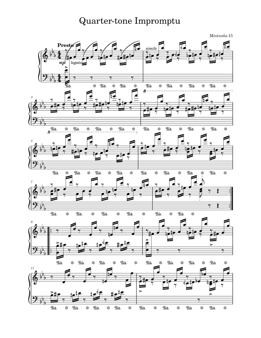 Quarter-tone Impromptu Sheet music for Piano (Solo) | Musescore.com