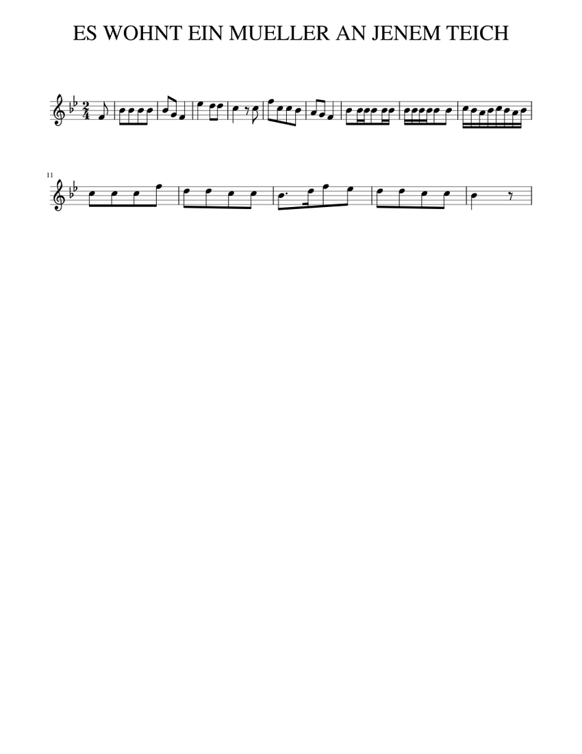 ES WOHNT EIN MUELLER AN JENEM TEICH Sheet music for Piano (Solo