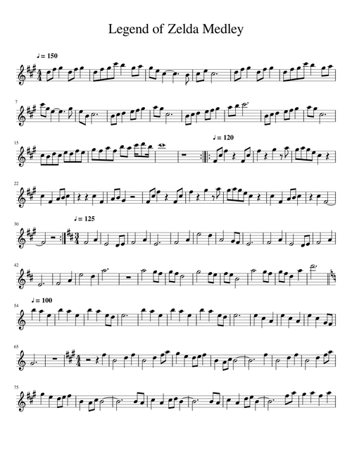 Legend of Zelda Medley for Alto Sax
