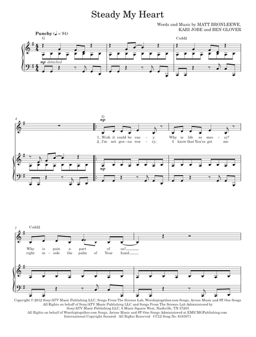 Steady my heart - Kari Jobe (Piano-Vocal-Guitar)