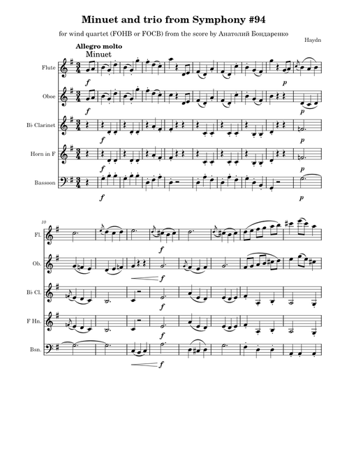 Minuet and trio from Symphony No.94 (Surprise) – Joseph Haydn