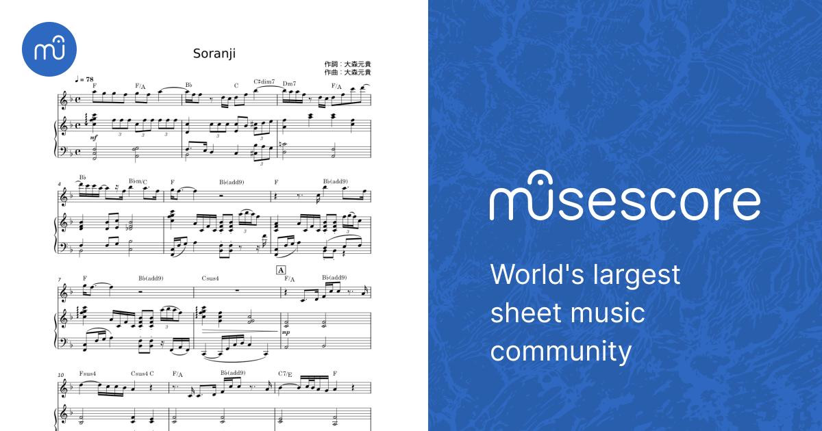 Soranji - 大森元貴 Sheet Music with Chords for Piano, Synthesizer