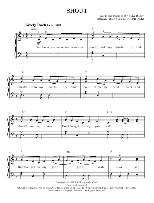 Shout - The Isley Brothers (Easy Piano)