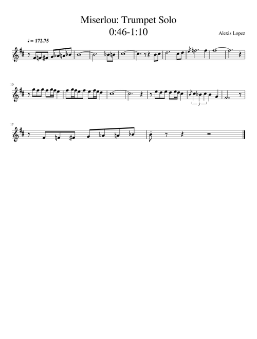 Miserlou: Trumpet Solo 0:46-1:10